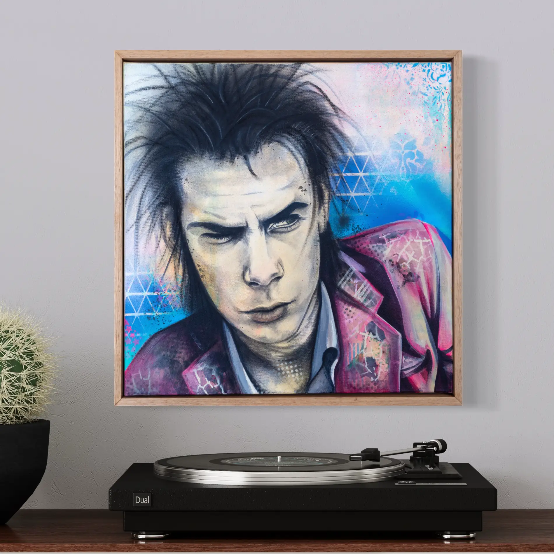 Original Contemporary Nick Cave Portrait Mixed Media Art by Sarah Gowland