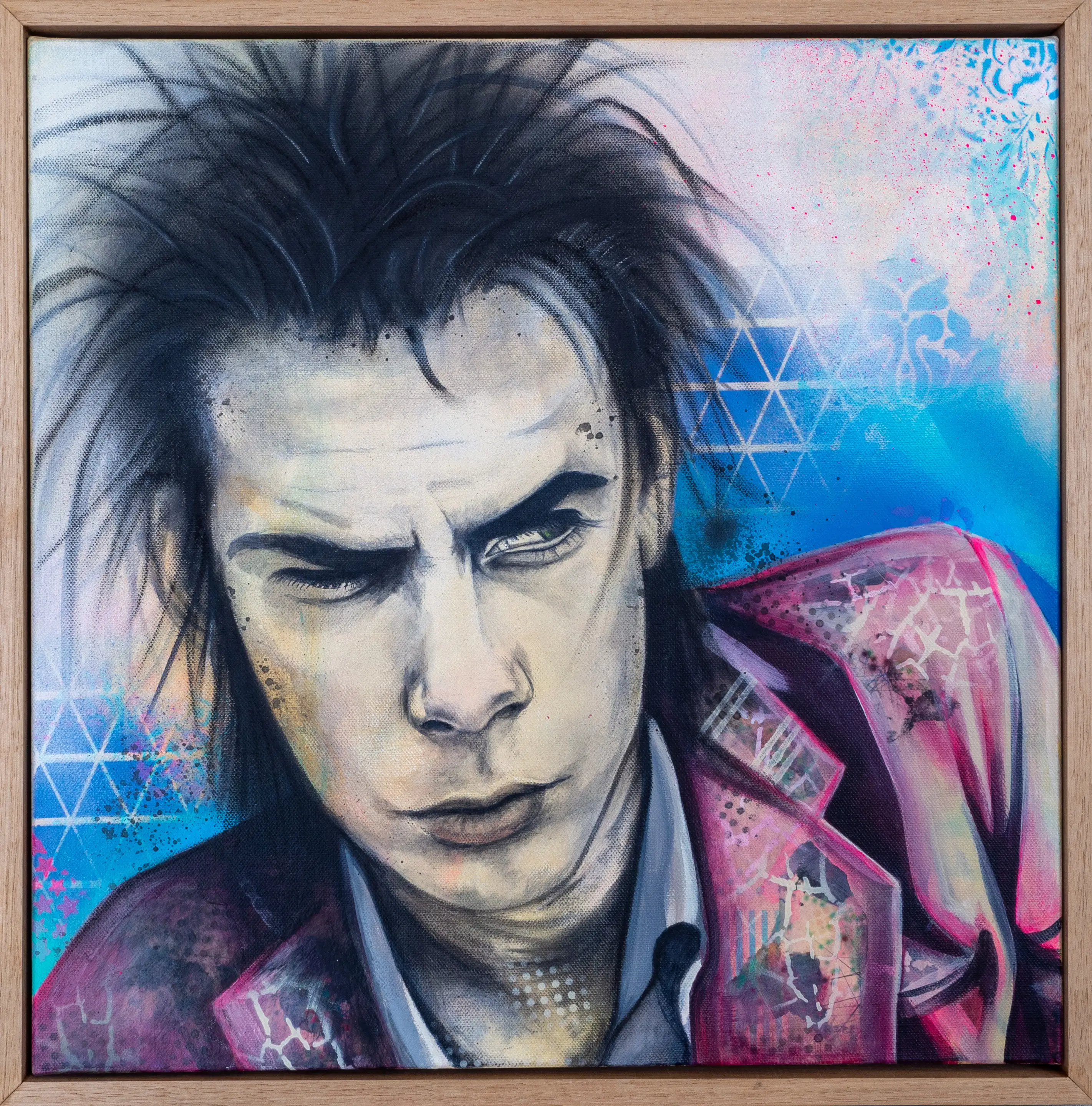 Original Contemporary Nick Cave Portrait Mixed Media Art by Sarah Gowland