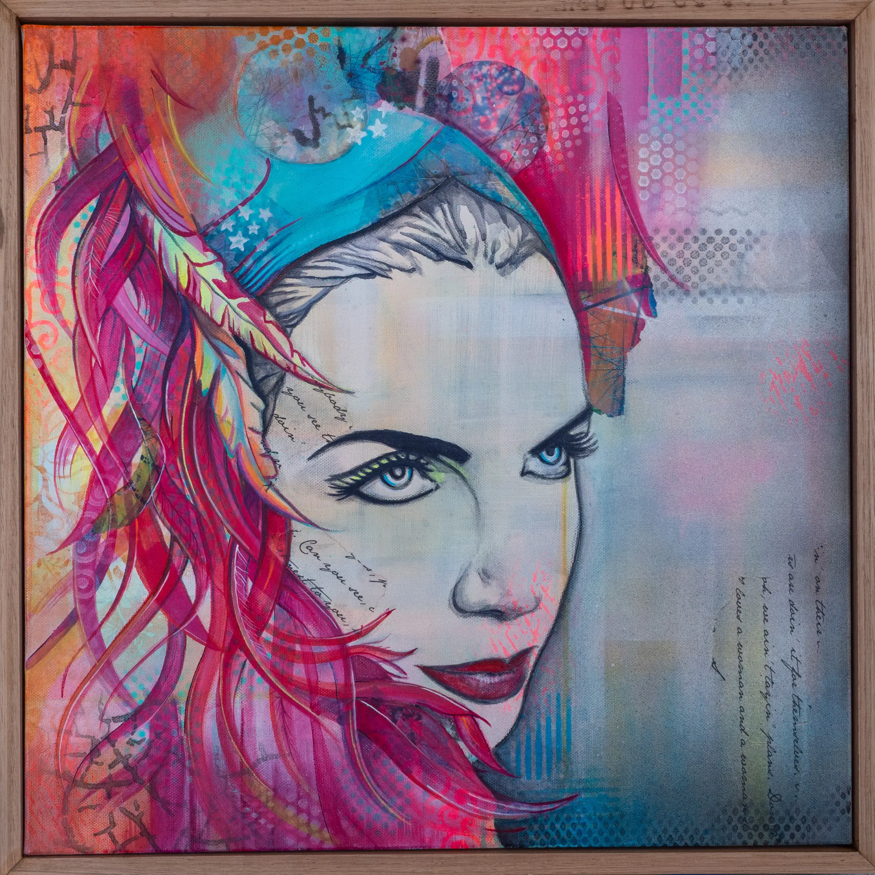 Modern portrait of Annie Lennox framed 