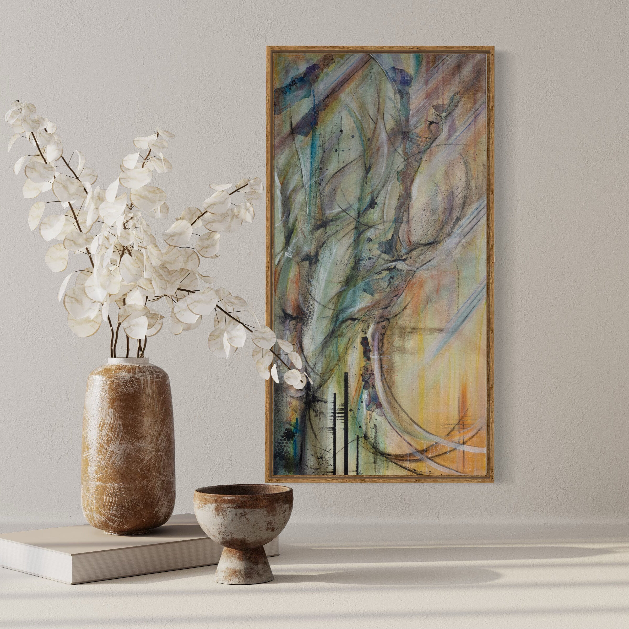 9.2-Abstract-Trees-Orange-Blue-Flow-WallartJPG